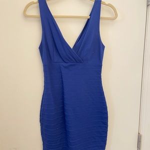 Royal blue wide bodycon dress